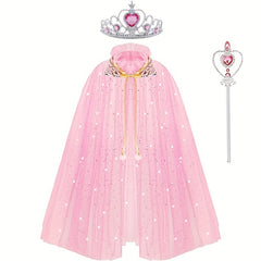 3pcs Princess Cape Set Dress up Costumes for Birthdays & Halloween