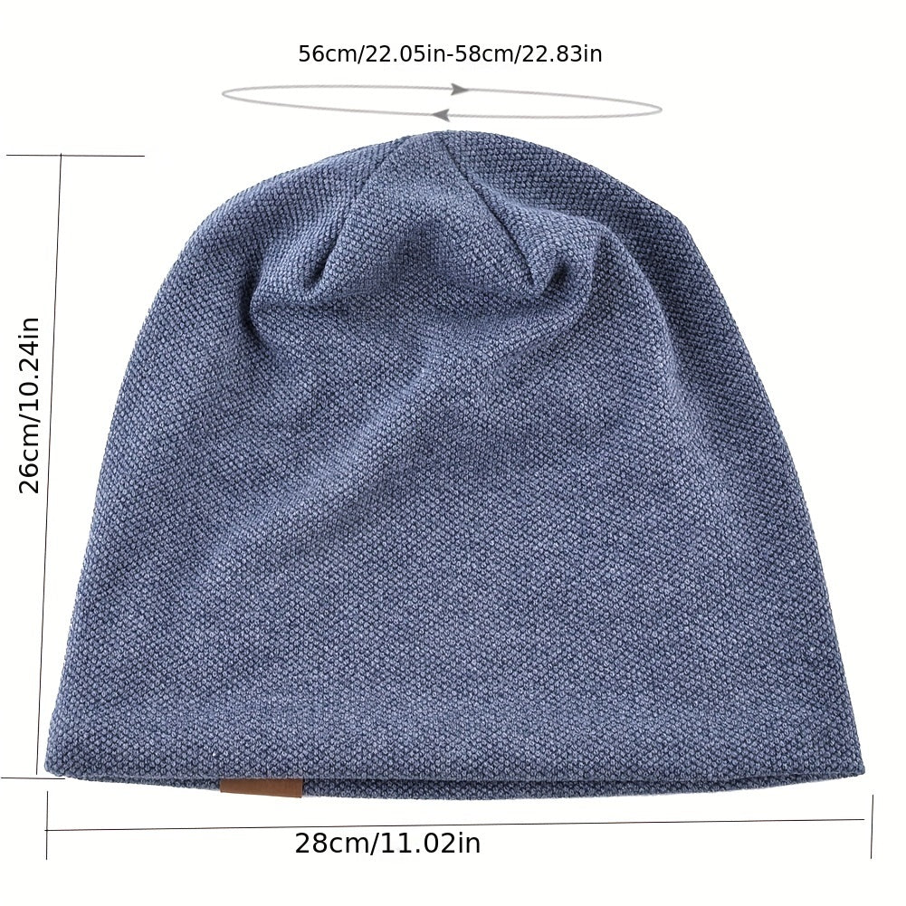 Solid Spring Beanies Hat Unisex Casual Knitted Outdoor Soft Fordable Bonnet Wint