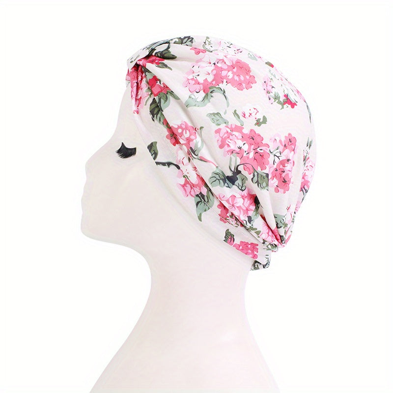 Bowknot Boho Turban Cap Head Wrap Head Scarf Elastic Beanie Chemo