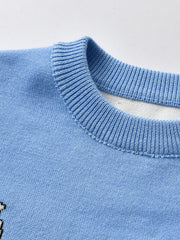 Boys Sweater Cartoon Engineering Vehicle Pattern Knit Pullover