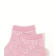 5 Pairs Girls Colorful Letter Print Casual Short Ankle Socks For Kids