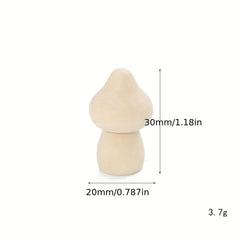 5pcs Unprocessed Wooden Mushrooms Natural Small Wooden Mushrooms