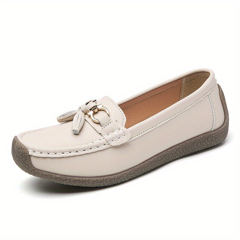 Women's Metal Hollow Loafers Slip-on Lightweight Casual Spring Shoes