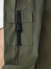 Boy's Green Cargo Pants With Pockets for Outdoor