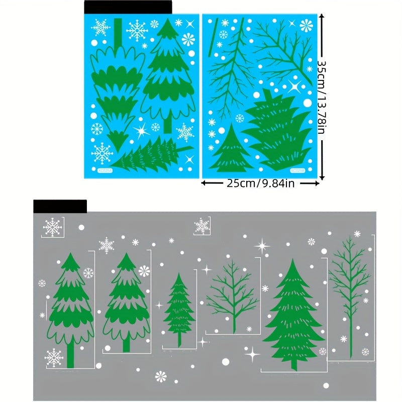 Christmas Window Clings Santa Reindeer Snowman Snowflakes Stickers