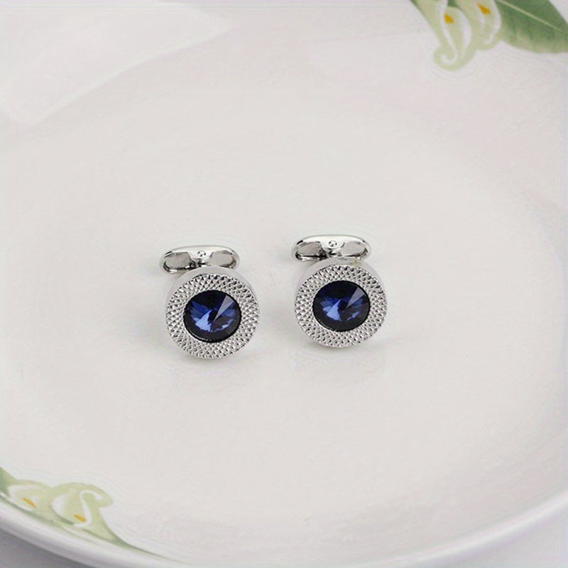 Crystal Cufflinks for Men Shirt Button Cuff Link Jewelry
