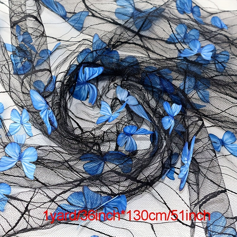 3D Butterfly Engagement Yarn Lace Embroidery Fabric DIY
