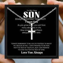 Son Cross Necklace - Stainless Steel Birthday Gift for Teen Boys