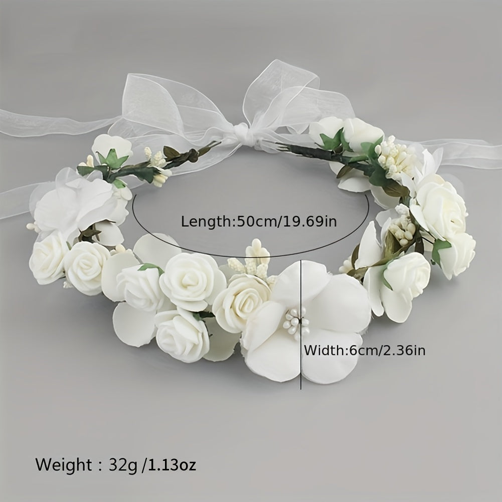 Flower & Rose Decor Hair Band Bridal Wedding Headwear