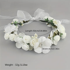 Flower & Rose Decor Hair Band Bridal Wedding Headwear