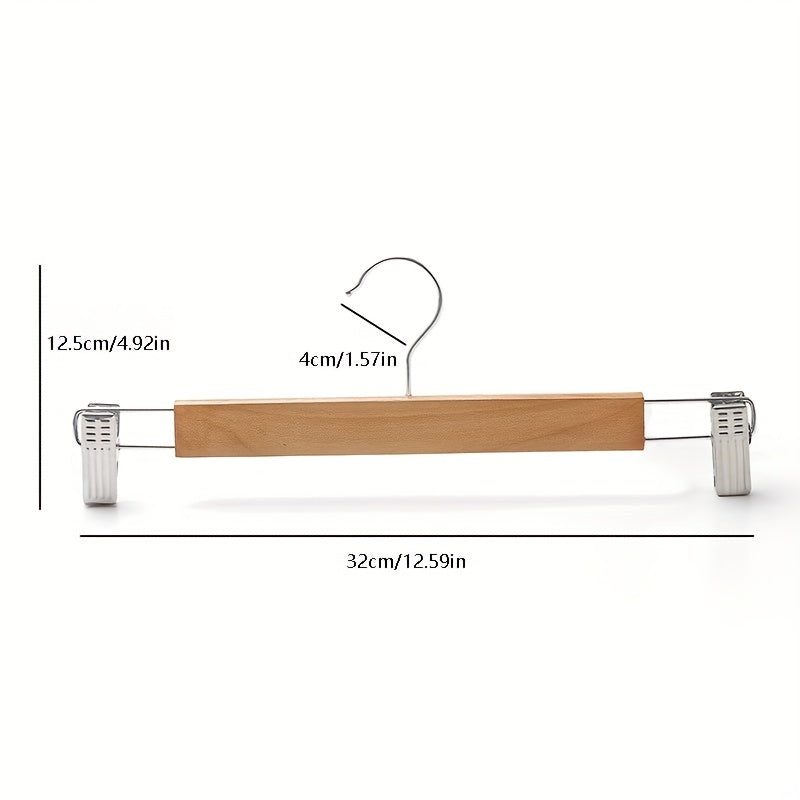 Wooden Pants Rack Underwear Clip Non-marking Pants Hanging