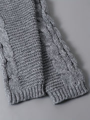 Solid Cable Knit Long Sleeve Open Front Sweater Cardigan