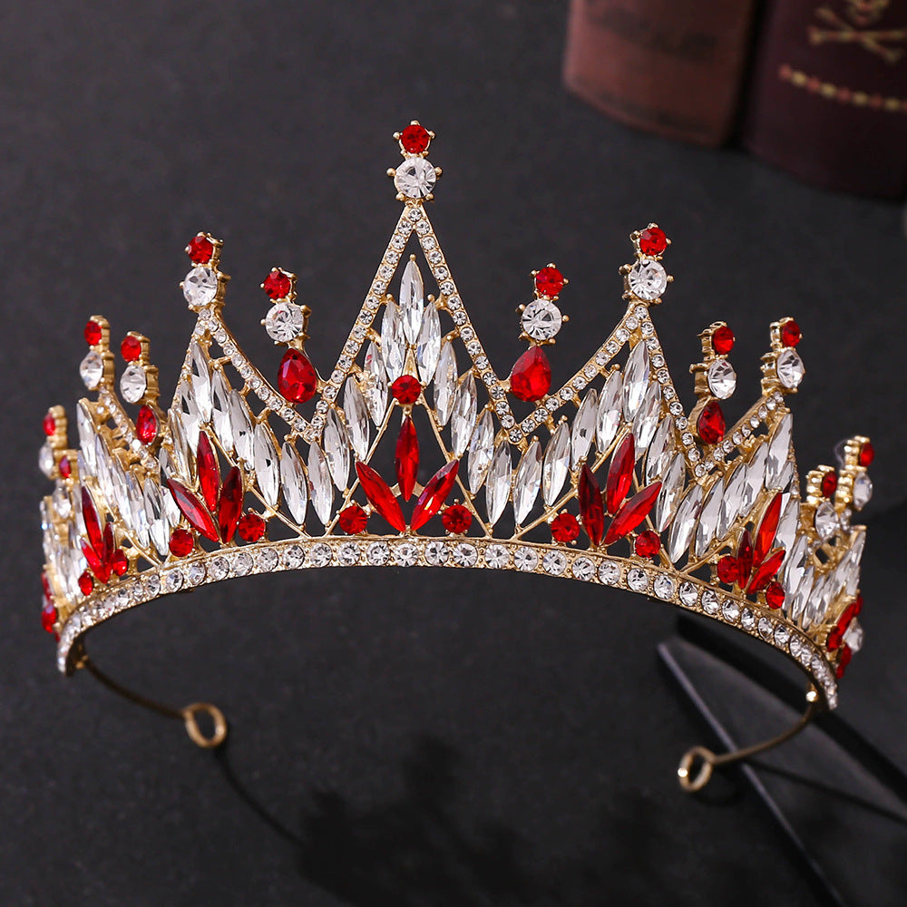 Women Queen Crown Headband Birthday Tiara Baroque Hair Accessory