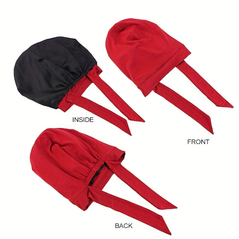 Satin Lined Hijab Cap Pre Tied Turban Women Elastic Cotton Head Wrap