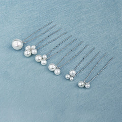 6pcs Faux Pearl Hair Pin Minimalist Bridal Wedding Styling Accessory