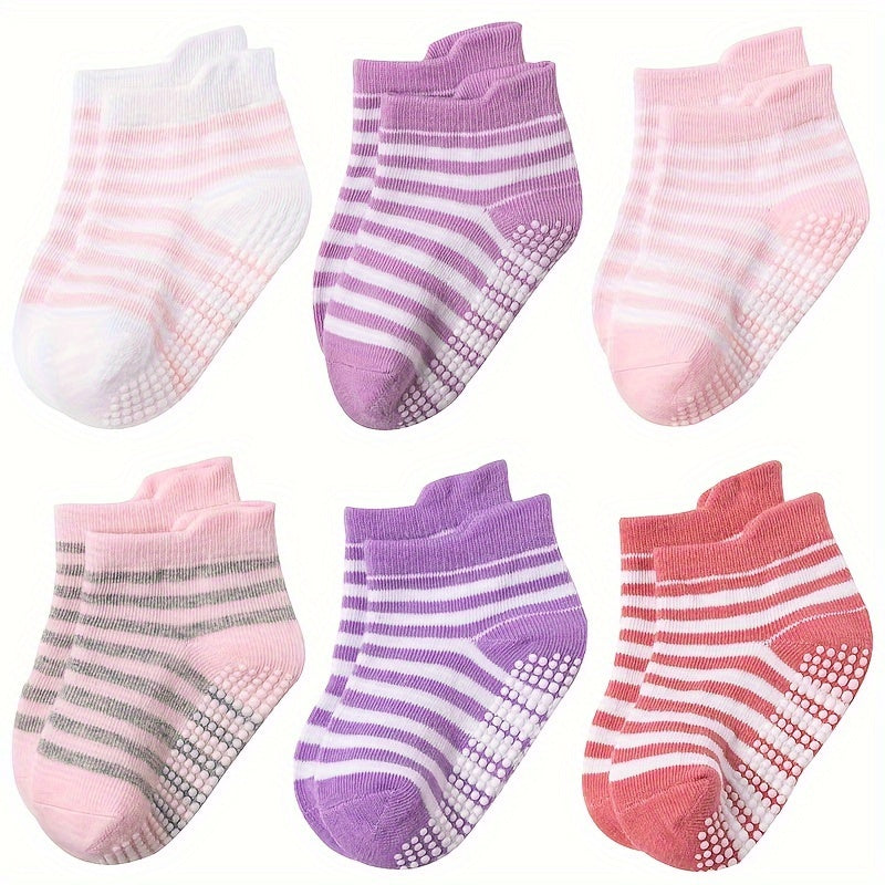 6pairs Baby Non slip Ankle Socks Boys & Girls