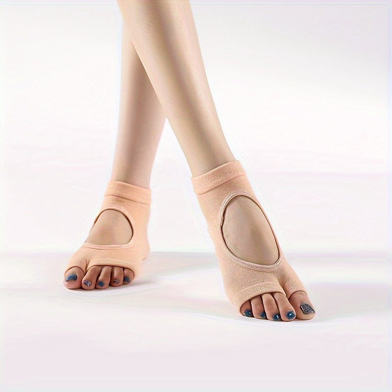 Non Slip Yoga Socks Half Toe Slip Grip Socks For Pilates Yoga Fitness