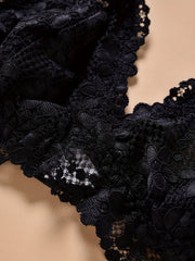 Floral Lace Unlined Wireless Bra Lightweight & Breathable Women's Lingerie