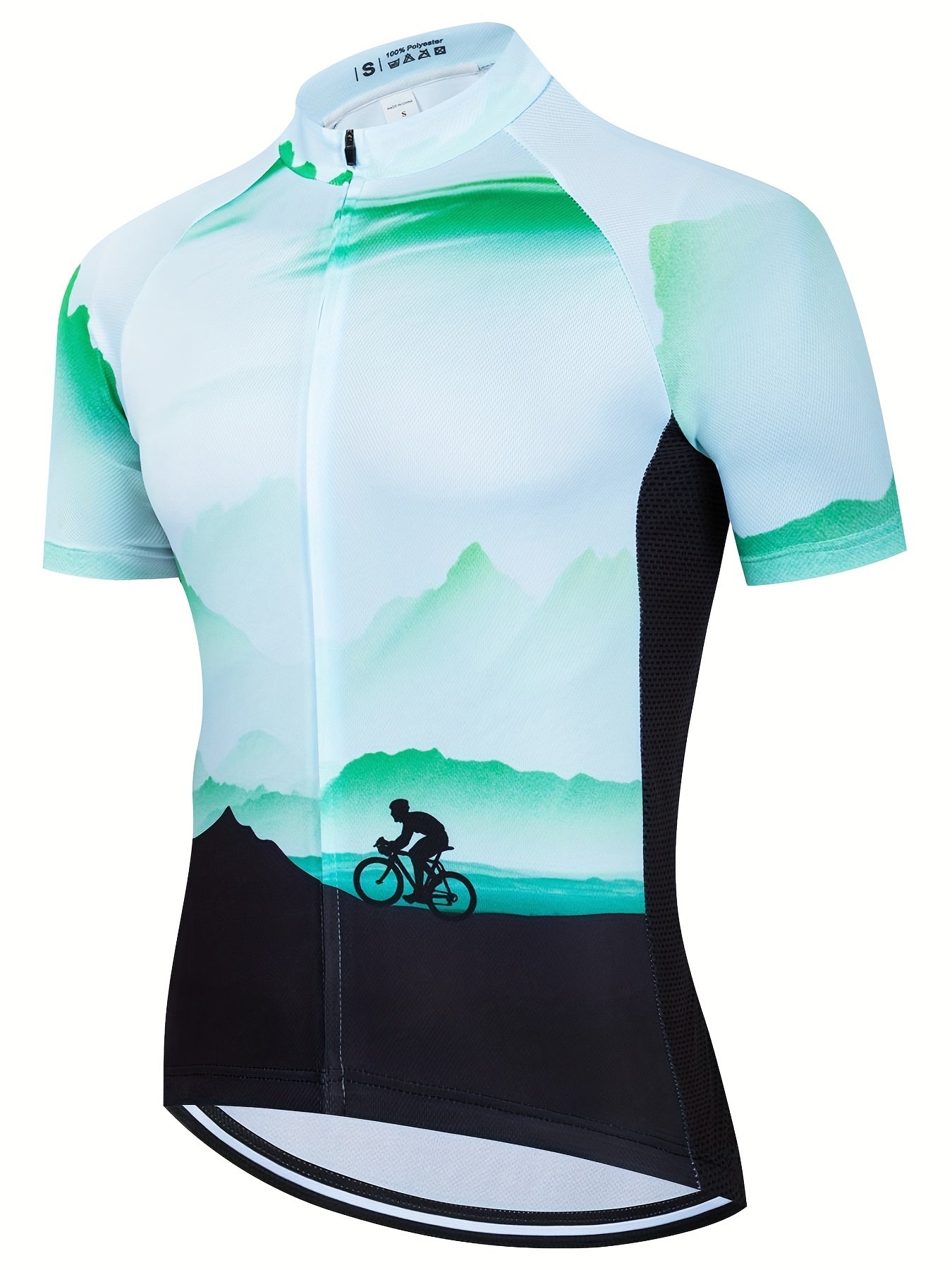 Men's Sunset Print Cycling Jerseys Lightweight Breathable Biking Shirt