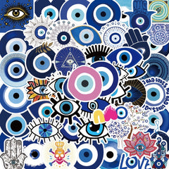 50pcs Evil Eye Doodle Waterproof Stickers for Laptop Water Bottles Travel Case
