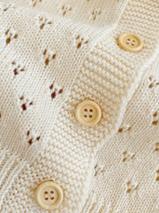 Girls' Ruffle Collar Button Sweater Coat for Fall Winter