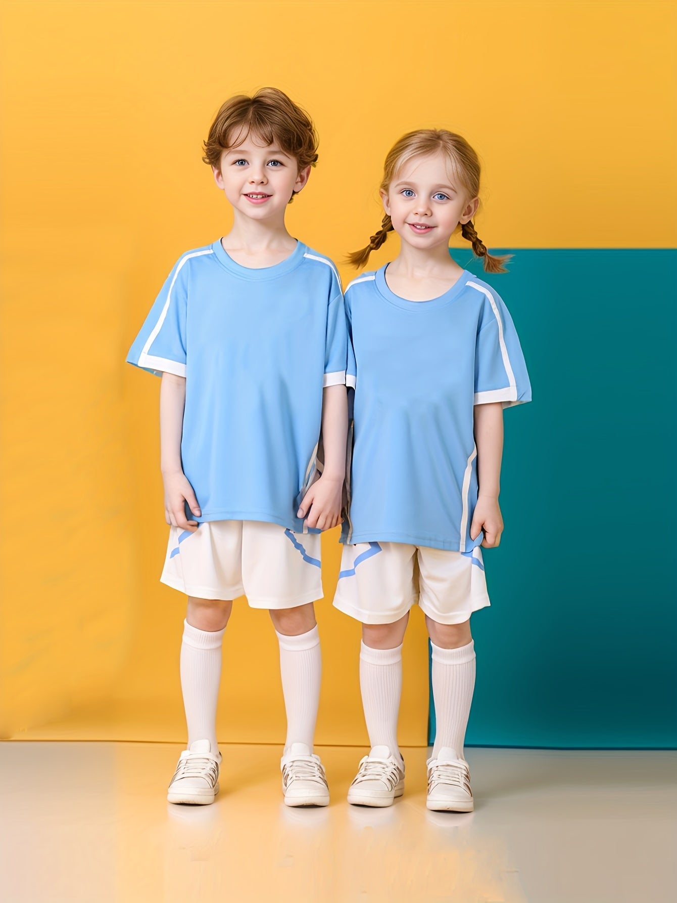 Kids Soccer Jersey Set Breathable Outfits for Football Sports