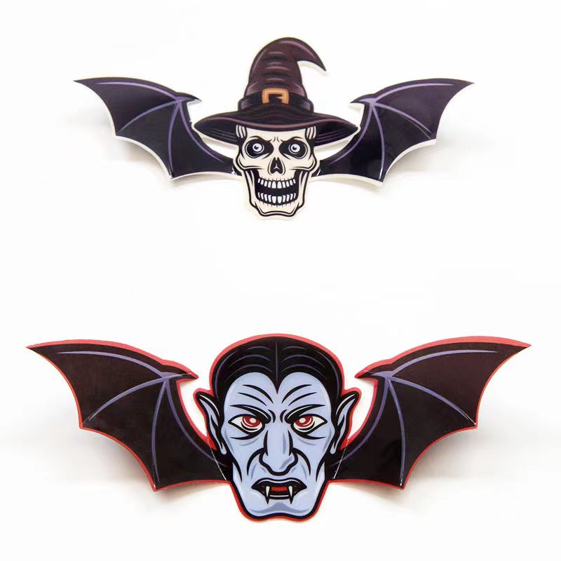 12pcs Halloween Bat Stickers 3D Horror Window Decoration Set