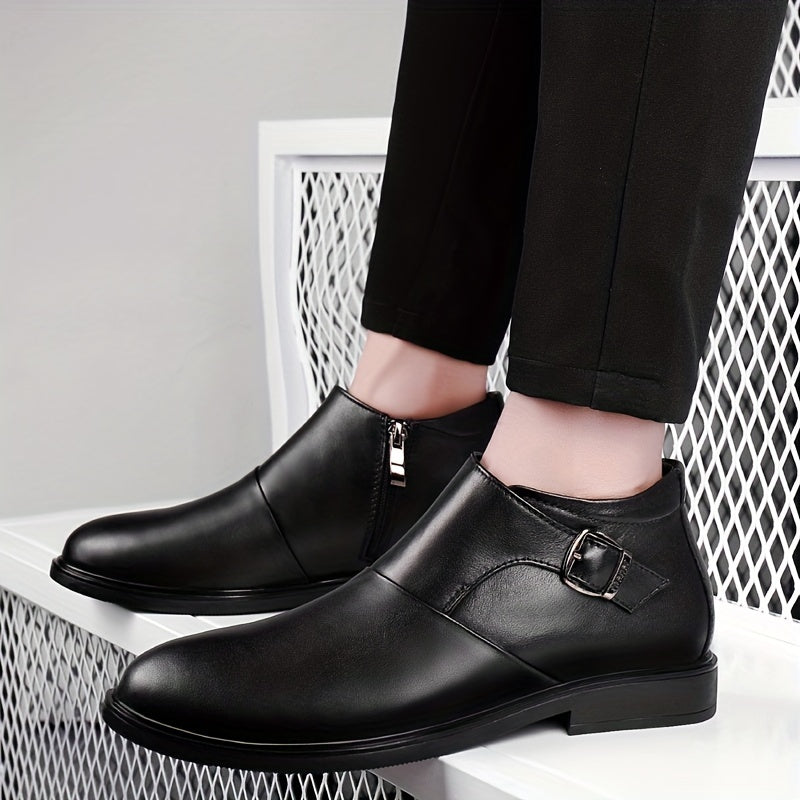 Men's Monk Strap Ankle Top Boots Wear resistant Non Slip Outdoor Casual Boots