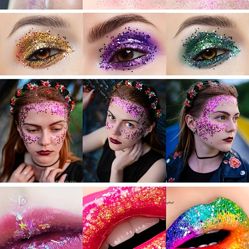 12 Colors Glitter Sequins Christmas Holiday Decoration Set