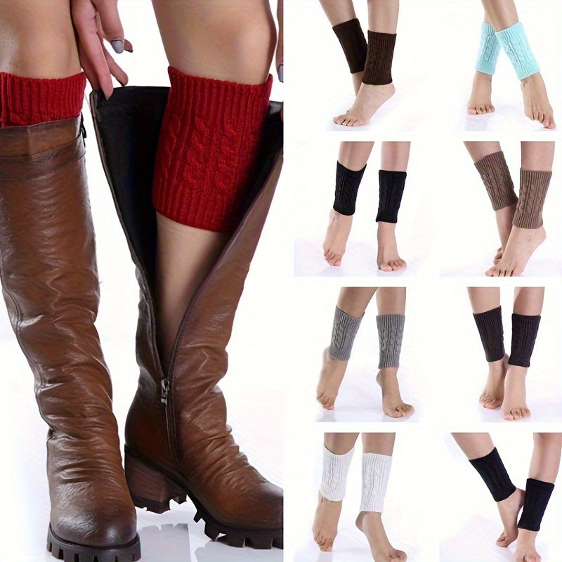 Twist Knit Leg Warmers Short Women's Stockings