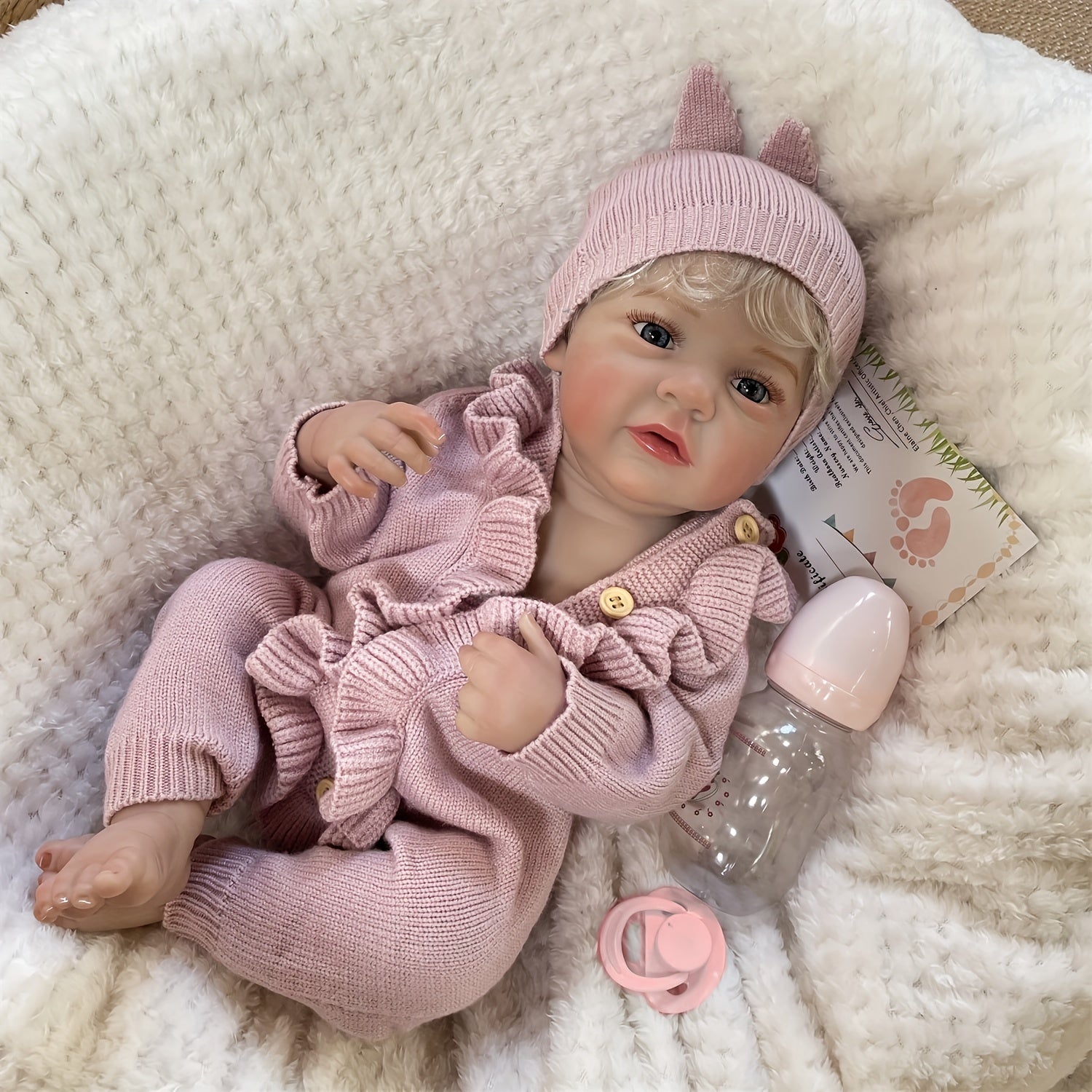 45 72 50 Pink Vinyl Youngsters Individual Doll with Rooted Hair & 3D Pa