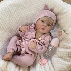 45 72 50 Pink Vinyl Youngsters Individual Doll with Rooted Hair & 3D Pa