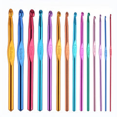 14pcs Aluminum Crochet Hooks Knitting Needles Kit for Knitter