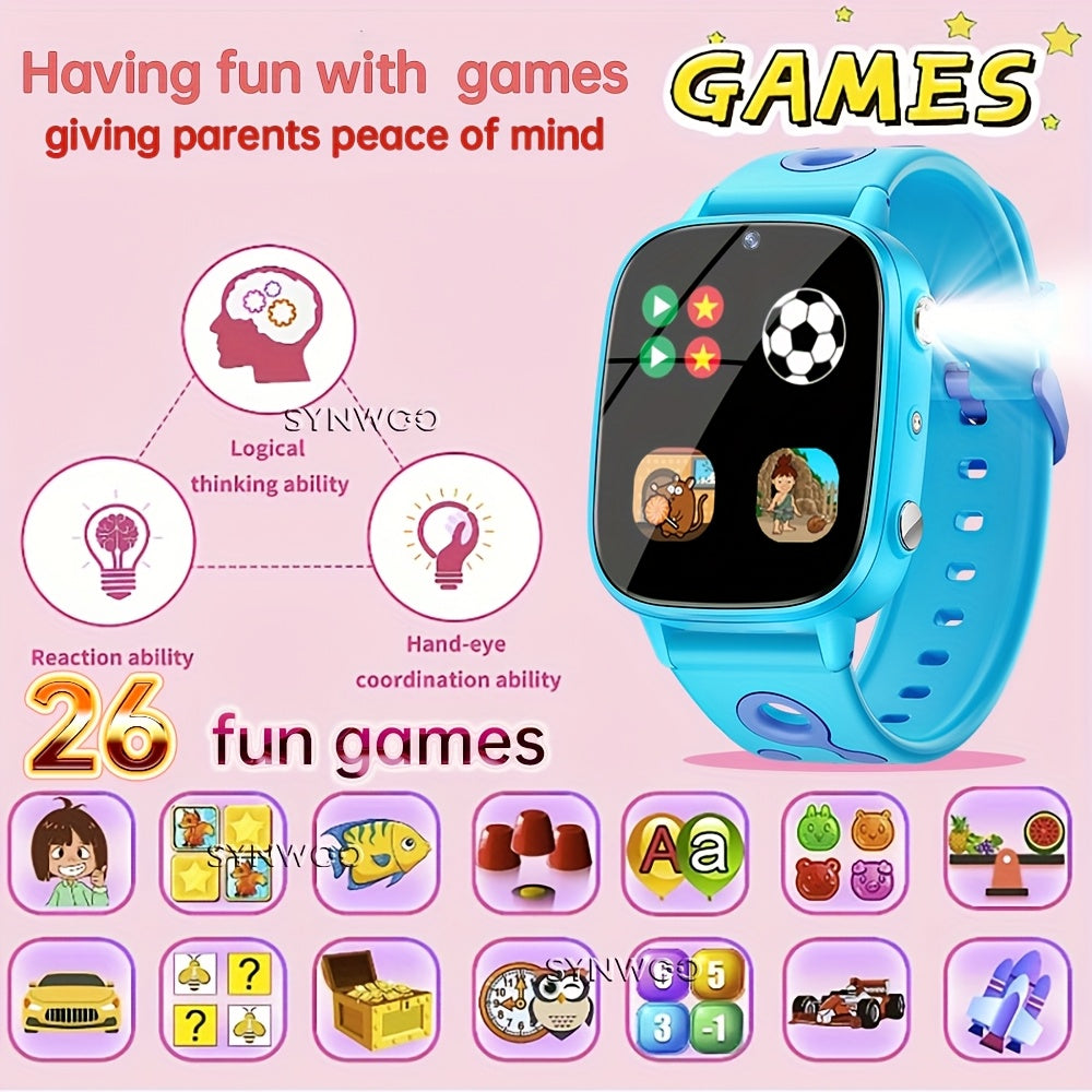 Synwoo Kids Smart Watch Bracelet-No APP-500mAh Pedometer-26 Games-Camera-Video