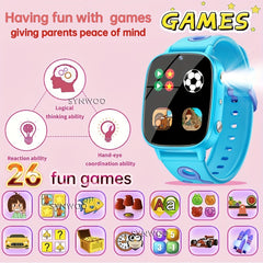 Synwoo Kids Smart Watch Bracelet-No APP-500mAh Pedometer-26 Games-Camera-Video