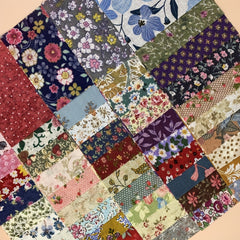 30pcs Floral Fabric Patchwork Sewing Quilting Bundles 10cm Assorted Pattern DIY