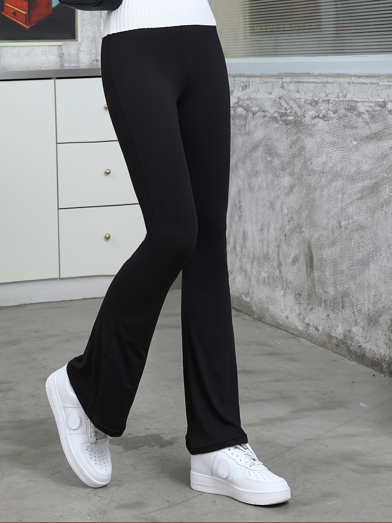 Women's Flared Yoga Pants Solid Bootcut Leggings
