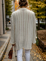 Sexy Sweater Women's Plus Stripe Hollow Out Long Sleeve V Neck