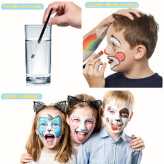 Water Activated Face Painting Kit for Adults 15 Colors Makeup Paste