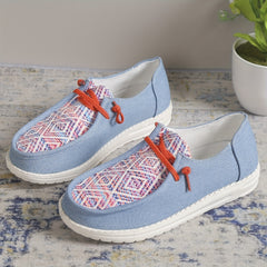 Women's Lightweight Canvas Lace-Up Walking Shoes