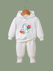 OERYUI Bunny Girl Print Outfits 2pcs Girls Hoodies Jogger Pants Set