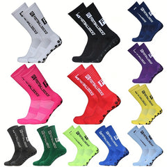 3 Pairs Soccer Mid Calf Socks Breathable Sweat Absorbing Non Slip