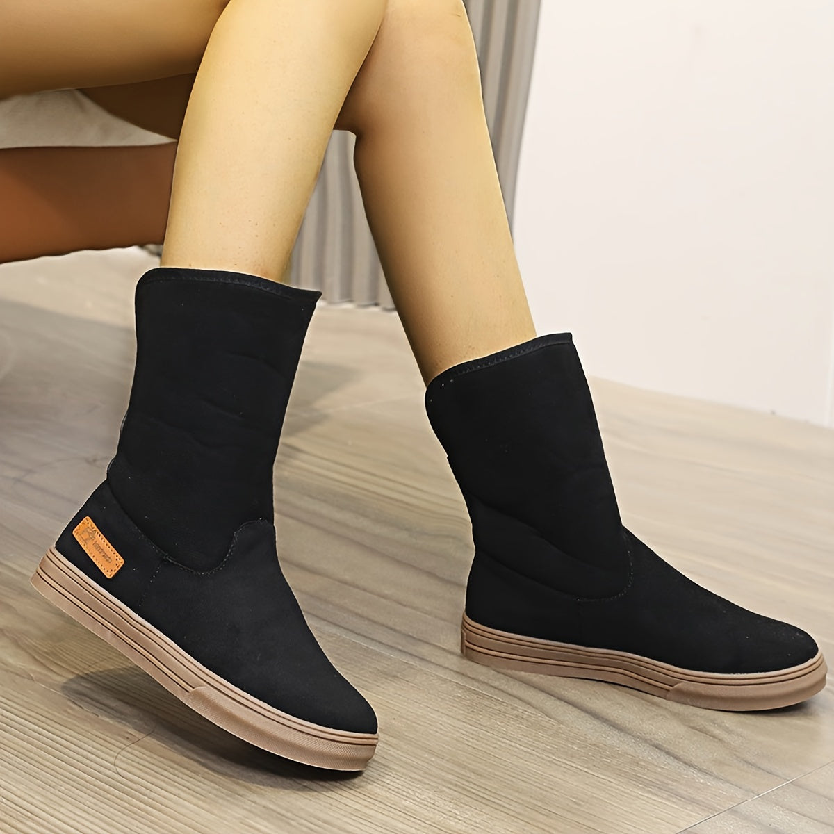 Women's Waterproof Snow Boots Slip-resistant Flat Heel Warm Winter Boots