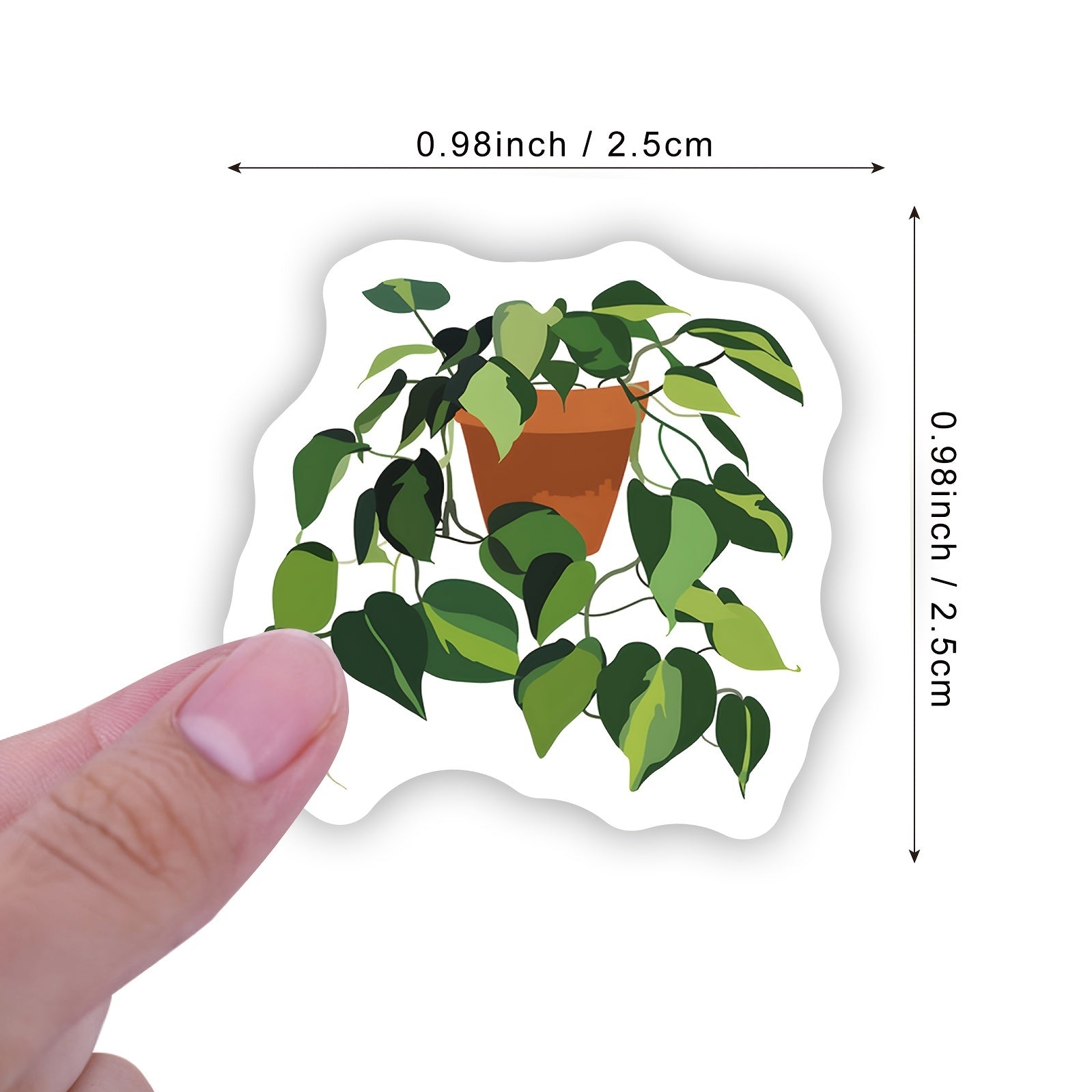 500pcs Green Plant Stickers Roll for Laptop Water Bottles Phone