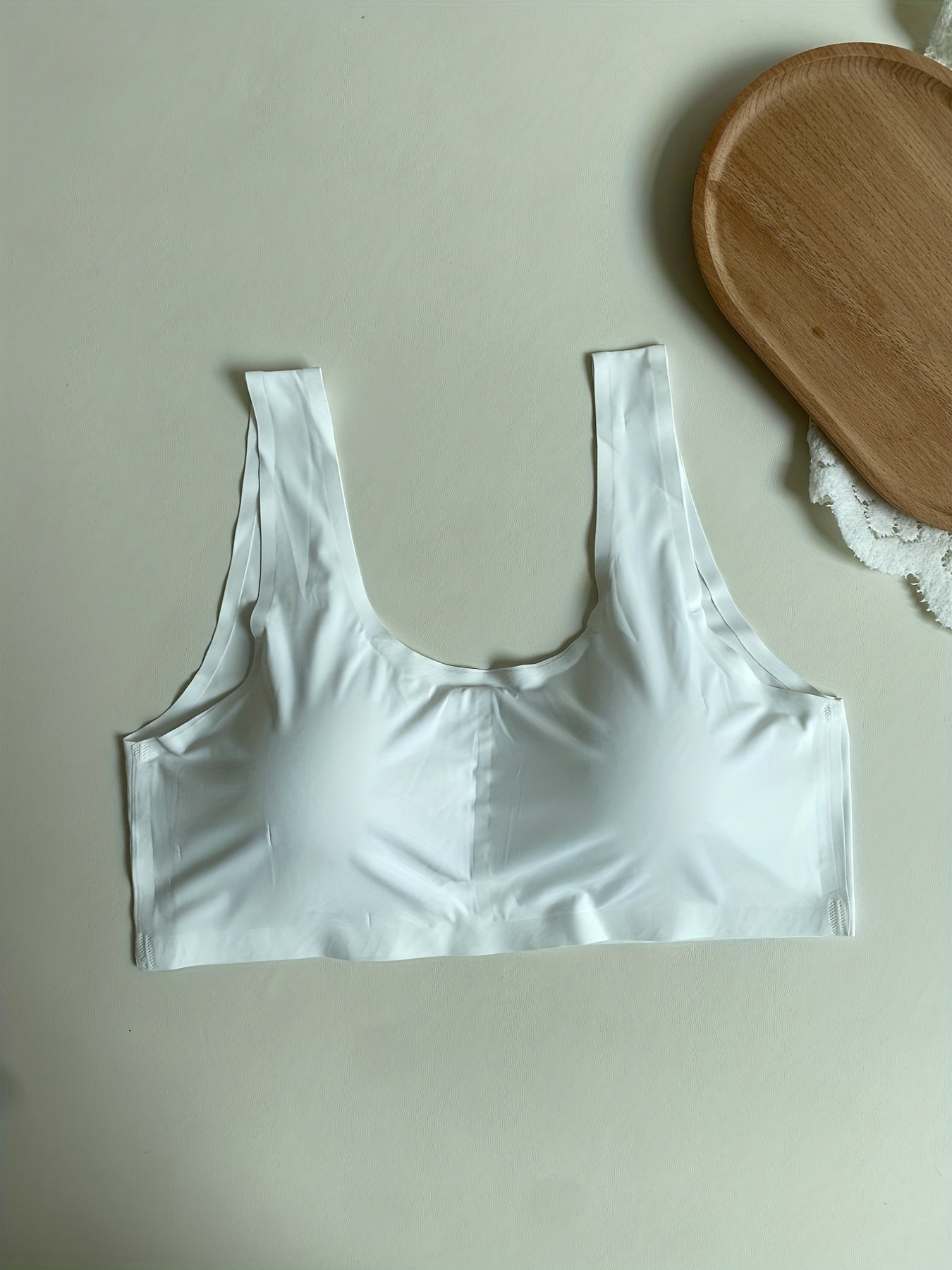 Seamless Padded Sports Bra Wide Strap