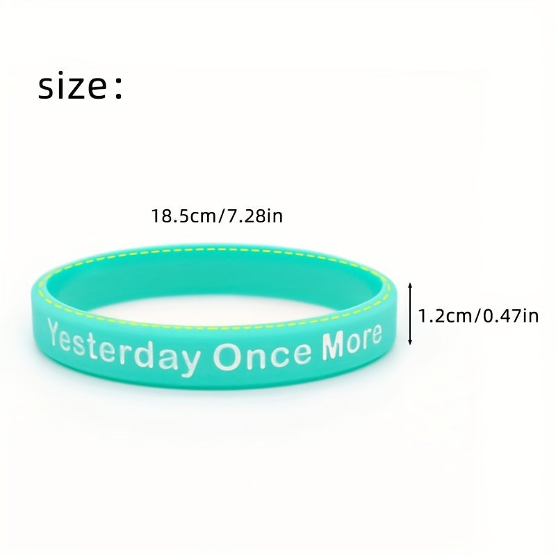 Yesterday Once More Slogan Silicone Bracelet