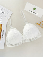 3pcs Girls Lace Camisole Bras No Steel Ring Soft Bralette Underwear