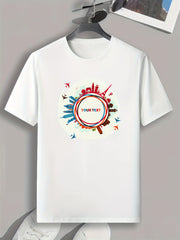 Global Travel Pattern Print Men's Comfy Sports T shirt