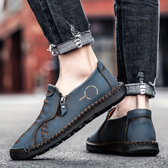 Men's Side Zipper Loafer Shoes Non slip Slip On Spring Summer