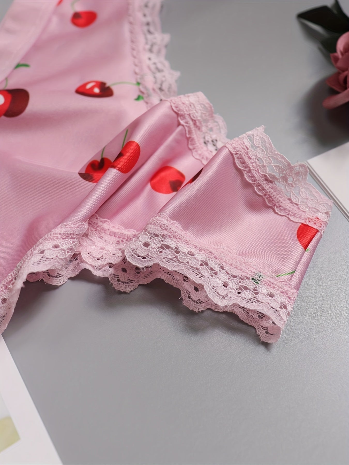 5 Pack Women's Plus Size Thongs Set Lace Pattern Contrast Stretch Medium